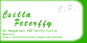 csilla peterffy business card